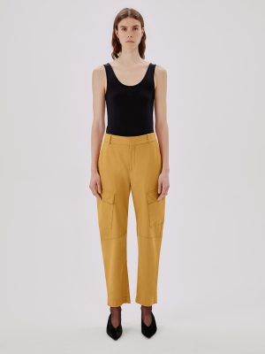 curved cargo pant goldenrod 1