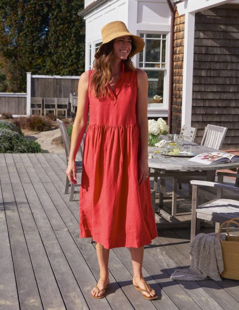 daphne summer red washed linen 1