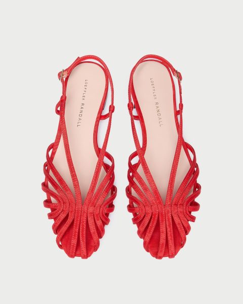 devon red moir slingback sandal 1