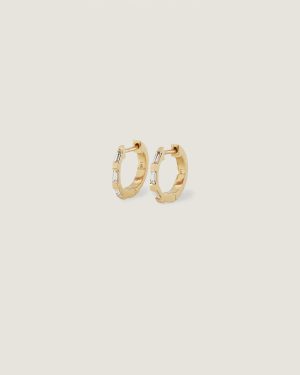 ellie baguette huggie earrings diamond 1
