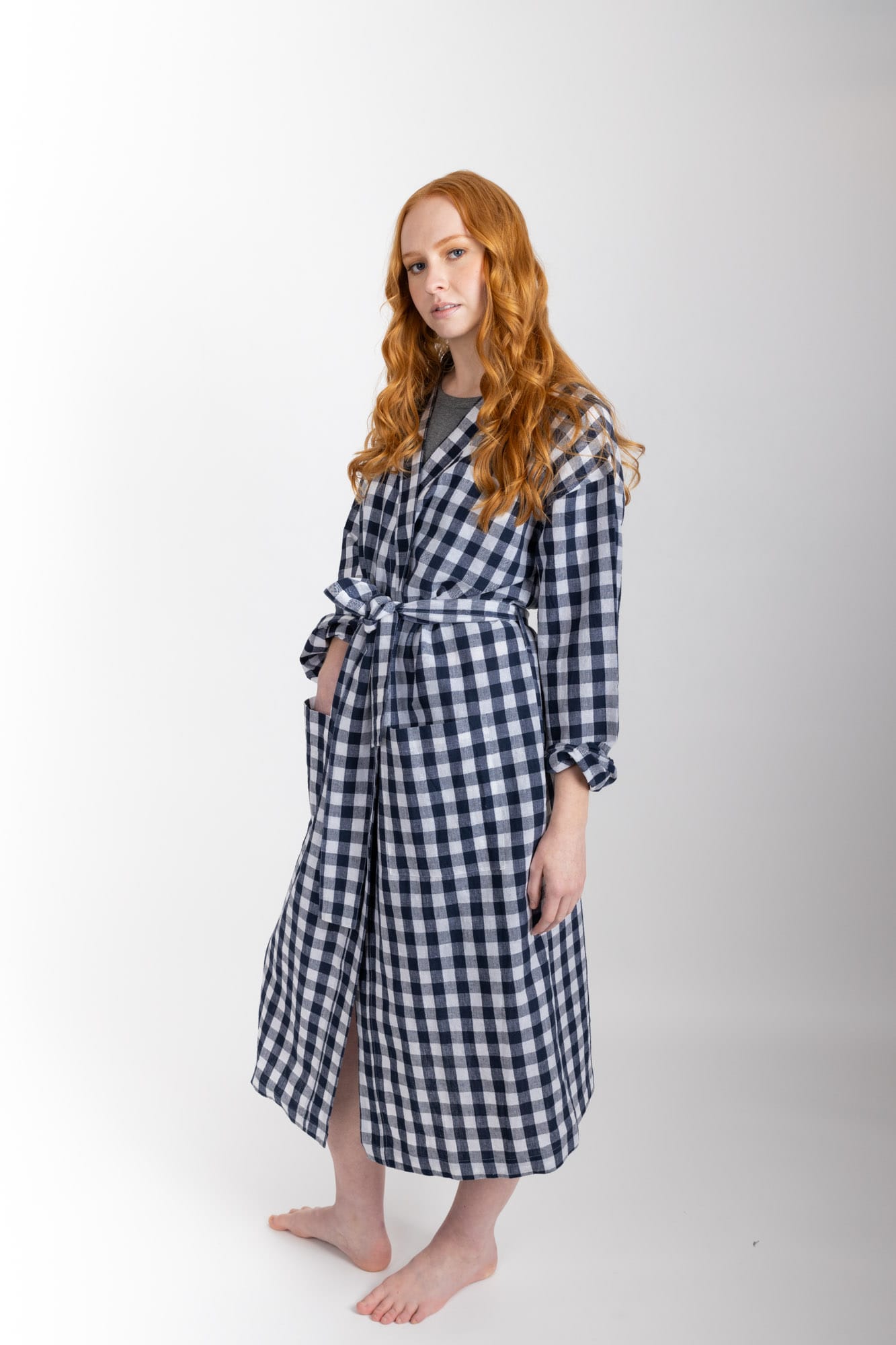 everyday robe navy check 1