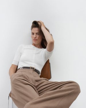 fitted knit top off white 1