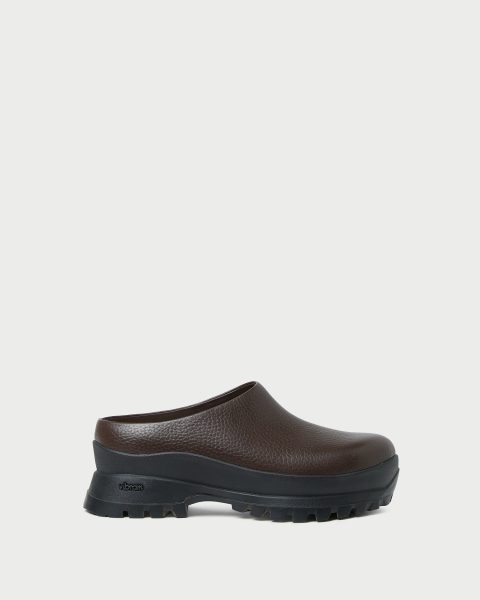 gemma brown leather lug mule 1