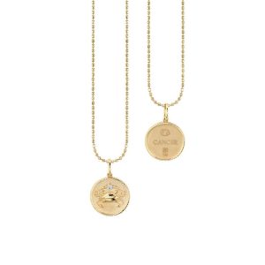gold diamond cancer zodiac medallion 1