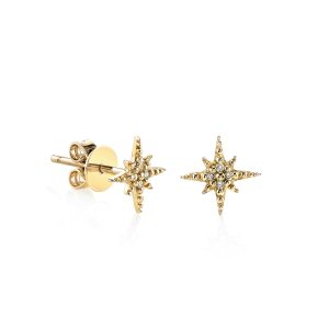 gold diamond mini starburst stud 1