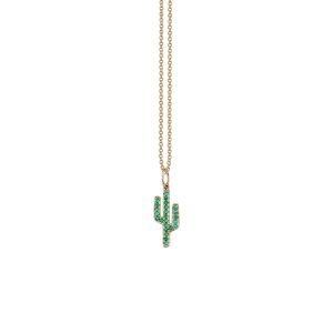 gold emerald cactus charm 1