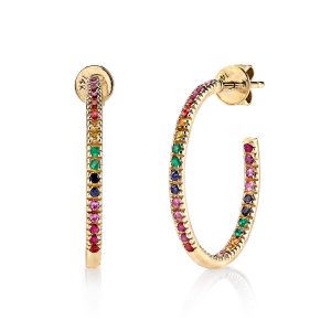 gold rainbow medium hoops 1