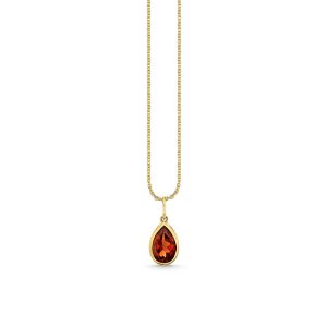 gold ruby icon pear solitaire charm 1