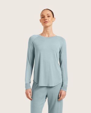 goodnight raglan sleep top mineral blue 1
