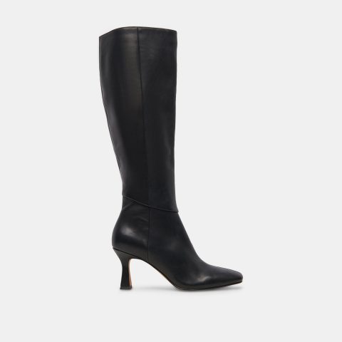 gyra extra wide calf boots black leather 1