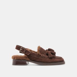 hamlit plush loafers dk brown suede 1