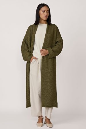 heirloom sweater coat olive 1