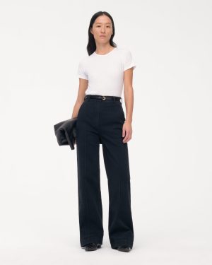 high waisted denim trouser overdye black 1