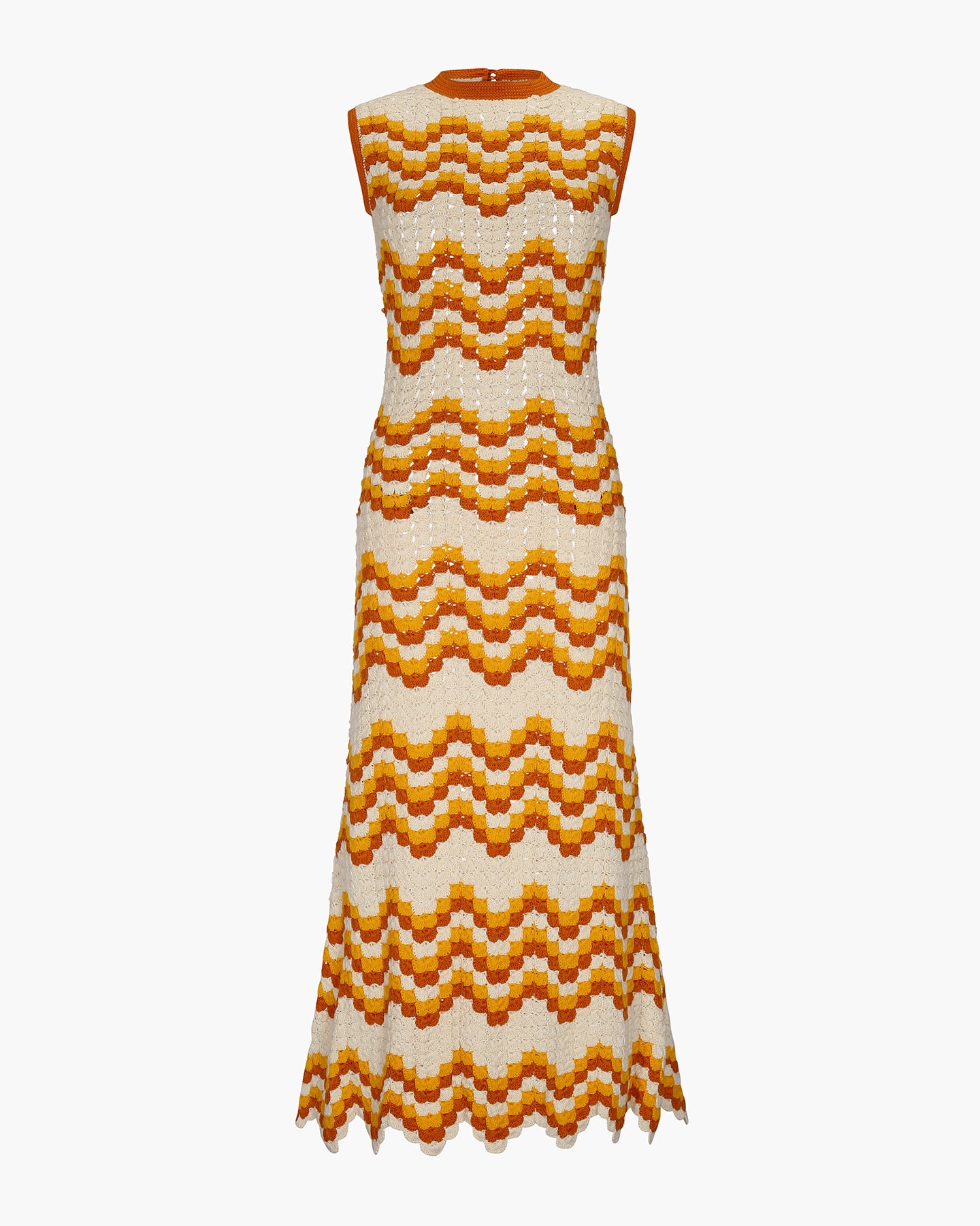 huayna crochet maxi dress yellow orange pre order 1