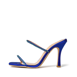 julia blue satin crystal mules 1