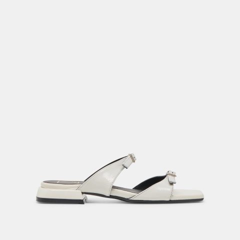 lavern sandals off white crinkle patent 1