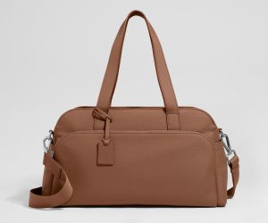 leather duffle in saddle brown 1