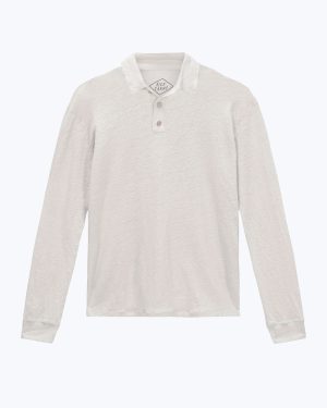 long sleeve knit polo bone 1