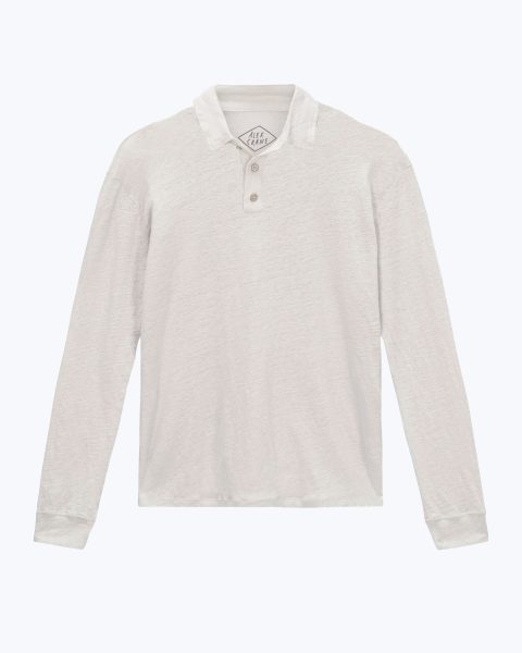 long sleeve knit polo bone 1