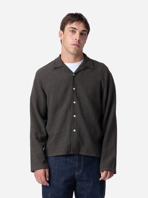 loop collar shirt chocolate marled 1