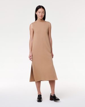 luxe seamed dress hazelnut 1