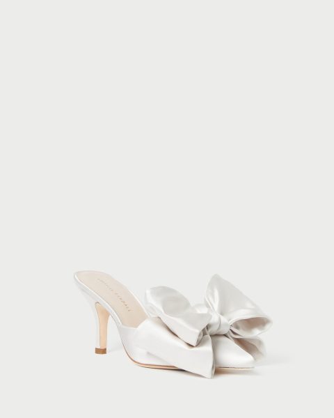 margot cream satin bow mule 1