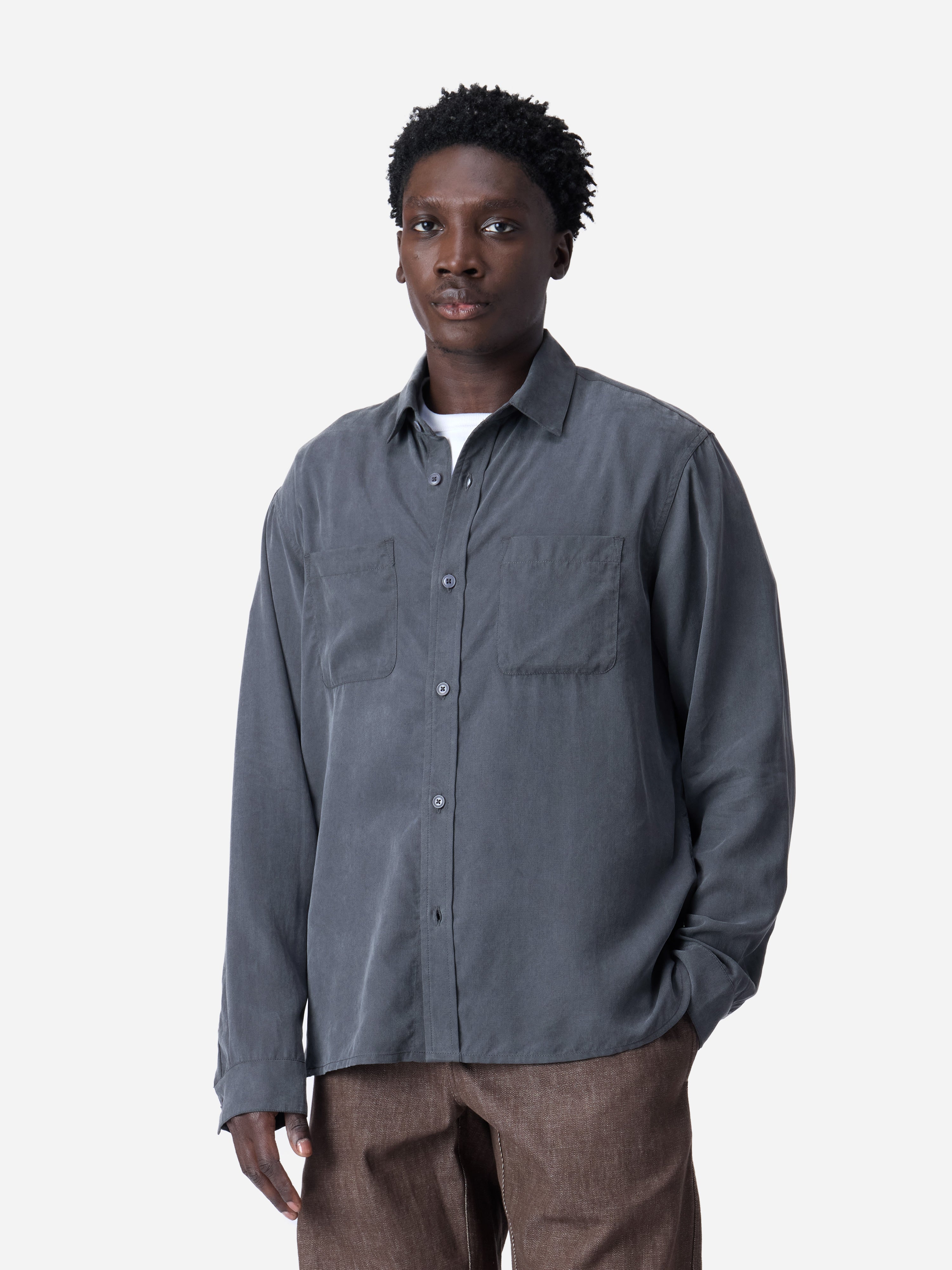 mechanic shirt charcoal lyocell 1