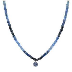 mens collection black rhodium sapphire mini disc on blue shade sapphire necklace 1