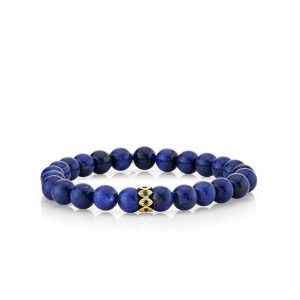 mens collection gold sapphire marquise eye rondelle on lapis 1