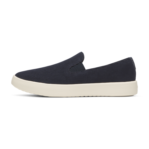 mens cruiser slip on corduroy dark navy stony cream sole 1
