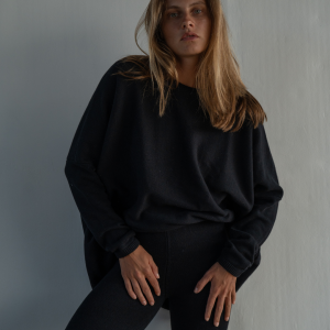 niamh black oversized knit sweater 1
