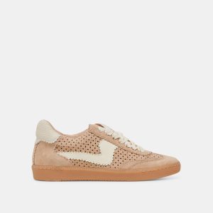 notice eyelet perf sneakers camel suede 1
