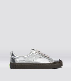 oca leather teak silver metallic 1