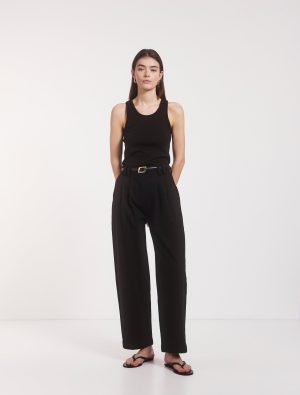 organic cotton denim trousers in black 1