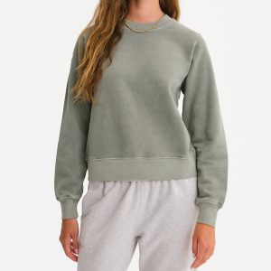 organic fleece shrunken crew neck sweatshirt 1
