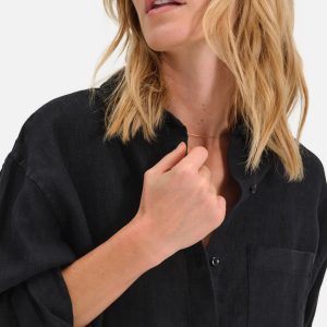 organic linen oversized button down 1