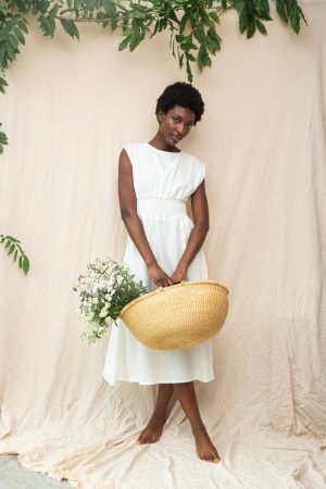 ottillie may linen dress in snow white 1