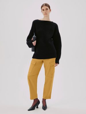 ottoman reversible chunky sweater black 1