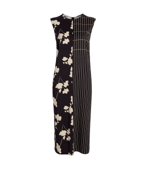 pinstripe floral sleeveless dress resale floral plaid 1