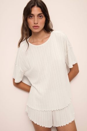 pointelle short sleeve tee 1