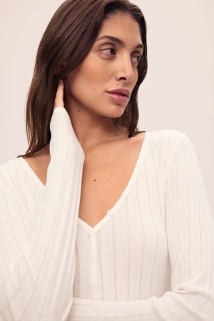 pointelle v neck henley 1