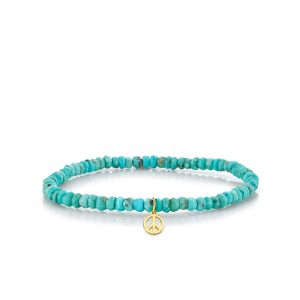 pure gold peace sign on turquoise 1
