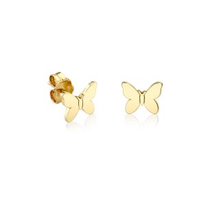 pure gold tiny butterfly stud 1