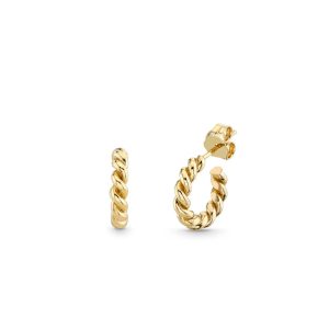 pure gold twisted rope hoops 1