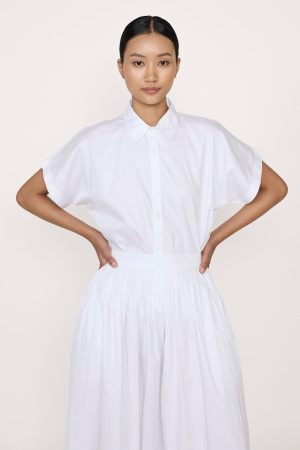 relaxed short sleeve shirt white 1