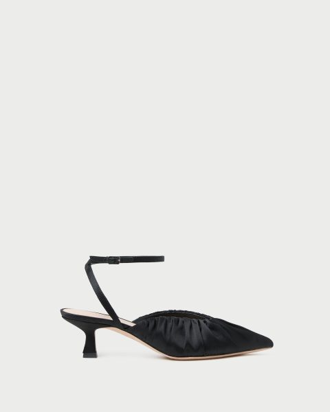 rio black satin kitten heel 1