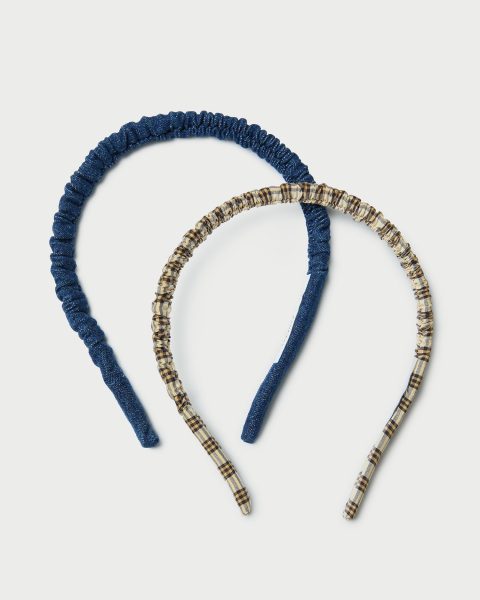 sabine denimbutter plaid headband set 1