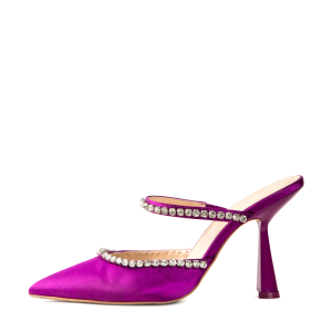 sade purple satin mules 1