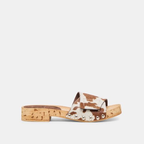 sandy sandals cocoa taurus calf hair 1