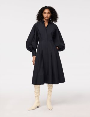 seamed waist shirt dress midnight 1